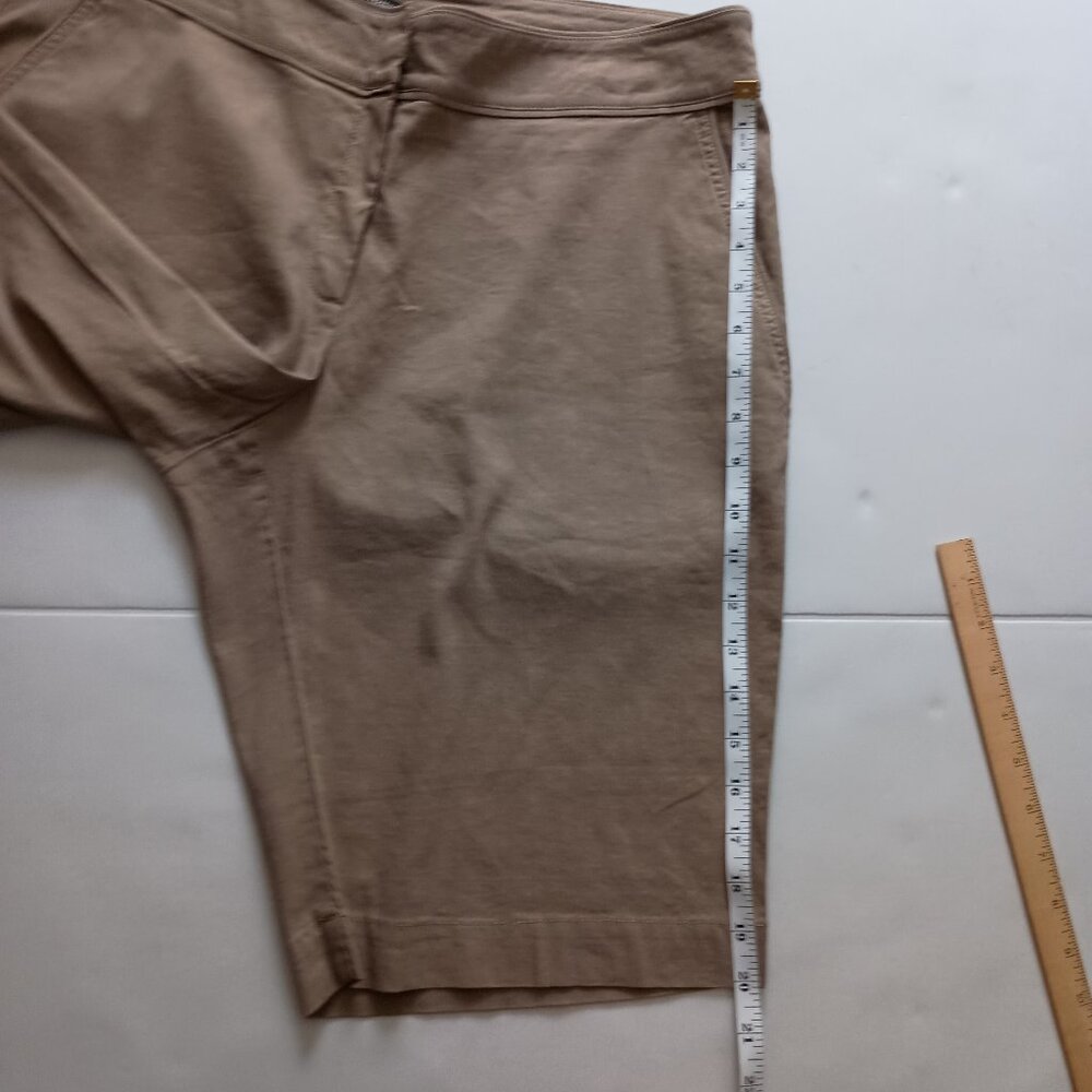 Eileen Fisher Tan Classic Walking Shorts Linen Blend Women’s Size 14 NWT - Picture 11 of 14